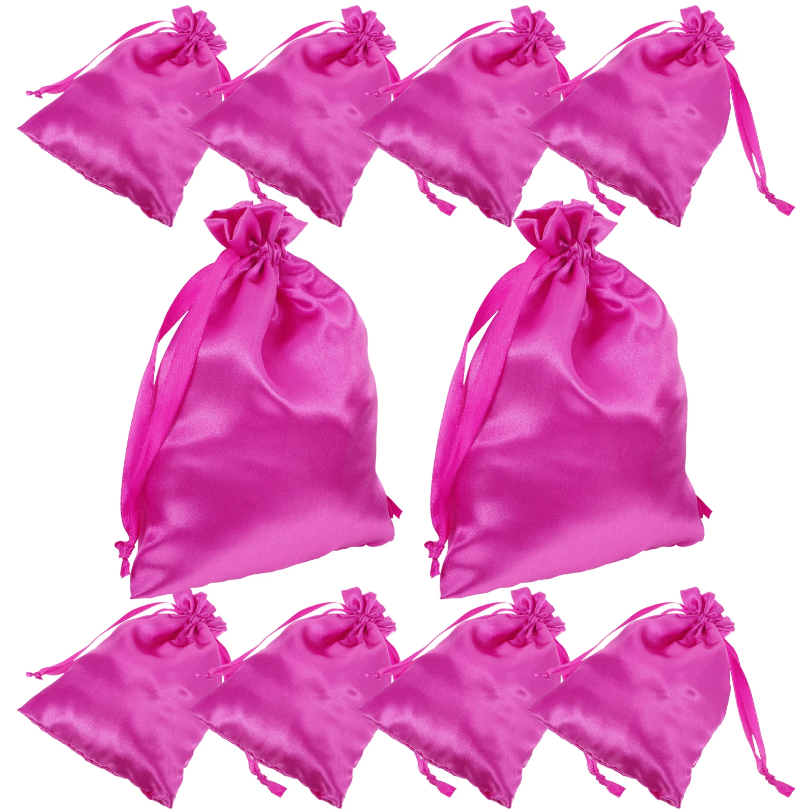 

10pcs Satin Bags Hair Storage Organizer Drawstring Closure Travel Size Lightweight Portable Packaging Solution