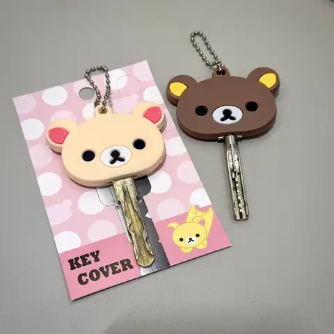 Cute Cartoon Rilakkuma Soft Silicone Pendant Key Cover Creative Keychain Niche Fashion Decorative Protective Cover
