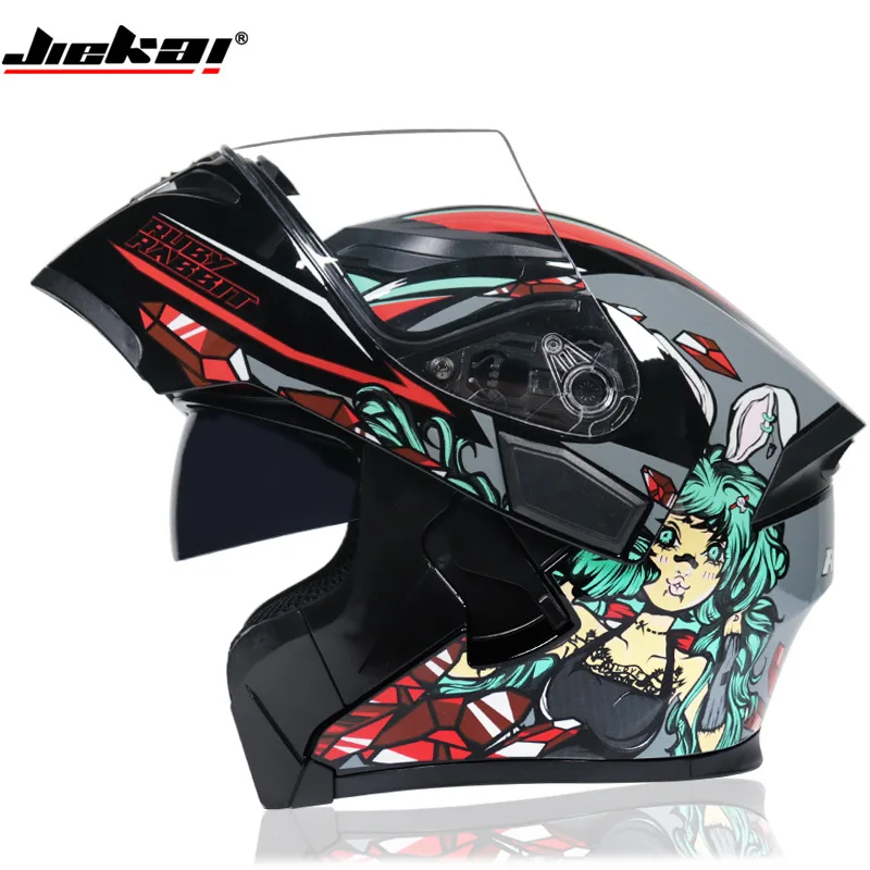 

Motorcycle Off-road Helmet, Peel-off Helmet, Bluetooth Anti-fog Double Lens Full Face Helmet DOT Certified