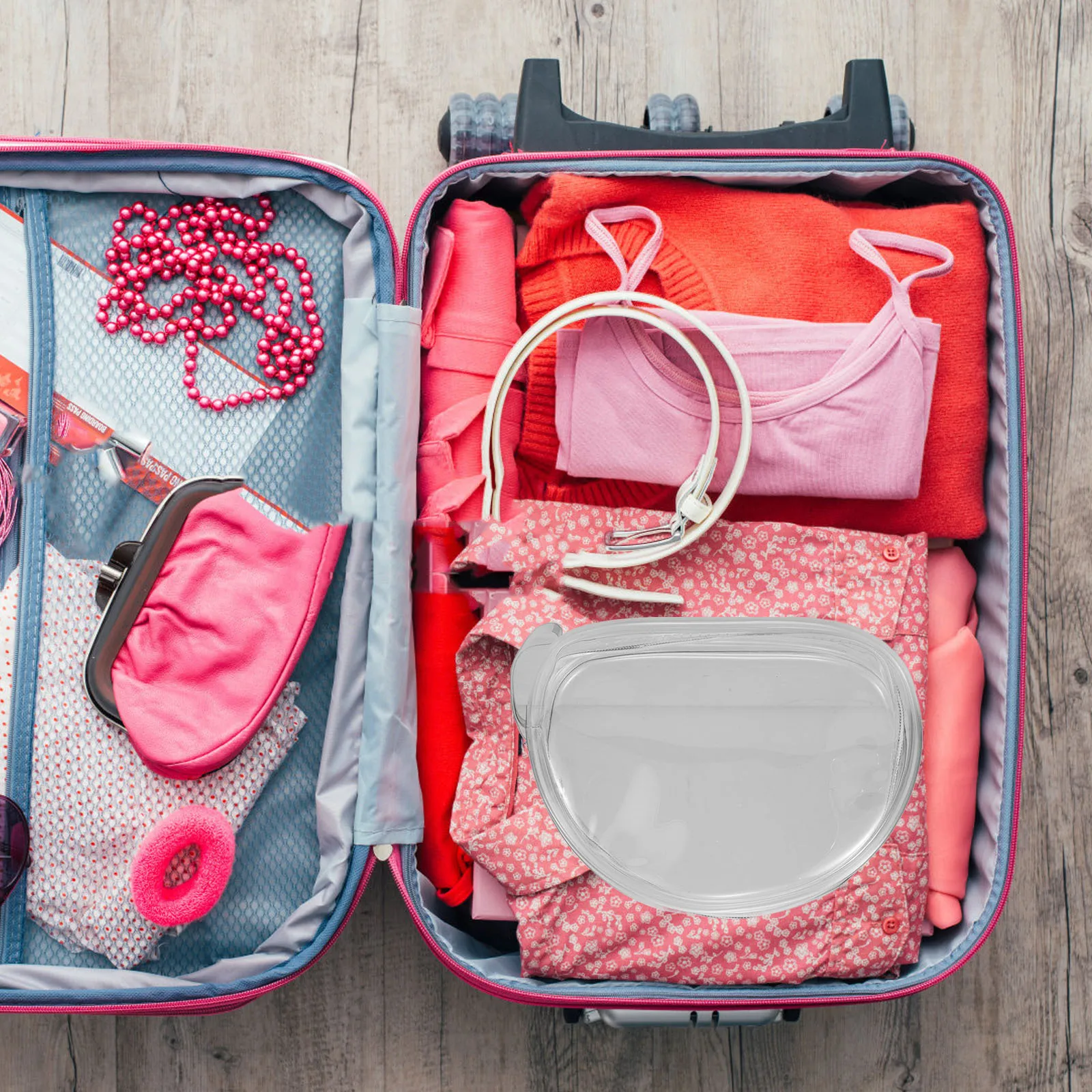 

2Pcs Travel Storage Bag Underwear Holder Compact Zipper Closure Luggage Organizer Storage Holder