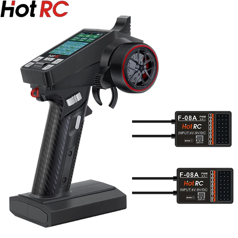 Trasmettitore telecomando a 8 canali Hot RC CT-8A con ricevitore F-08A per auto RC per veicoli da arrampicata