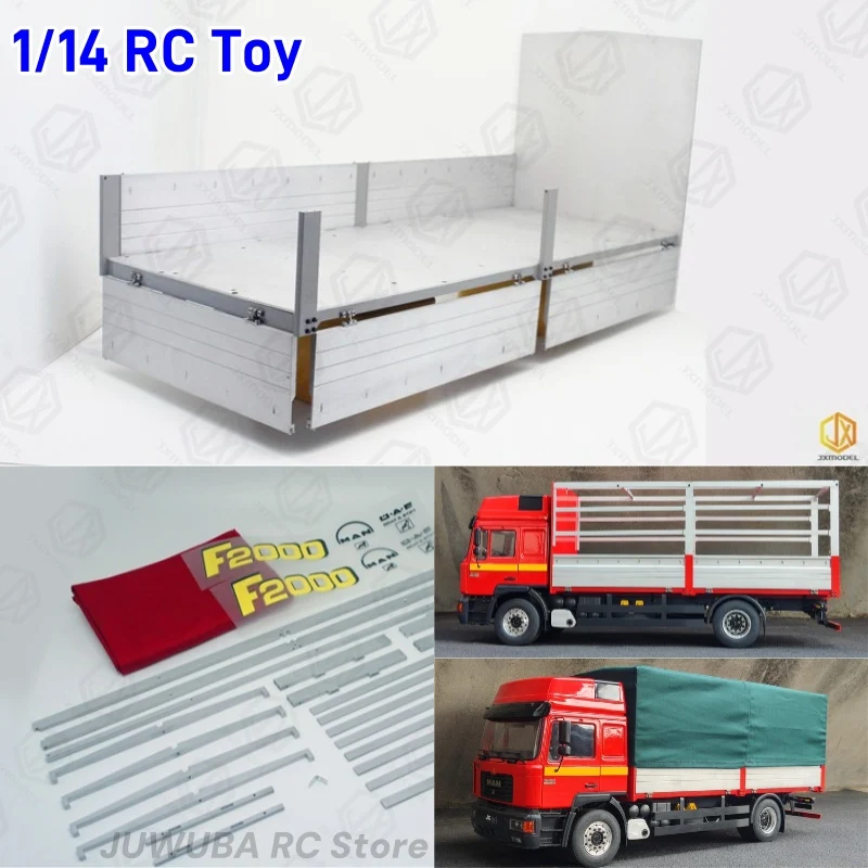 RC 1/14 Speelgoed Truck Stake Bed Aluminium Kit Versie Voor JXMODEL 1/14 RC Truck Trailer Kipper Voor MAN F2000 Onderdelen Meubi - afbeelding 2