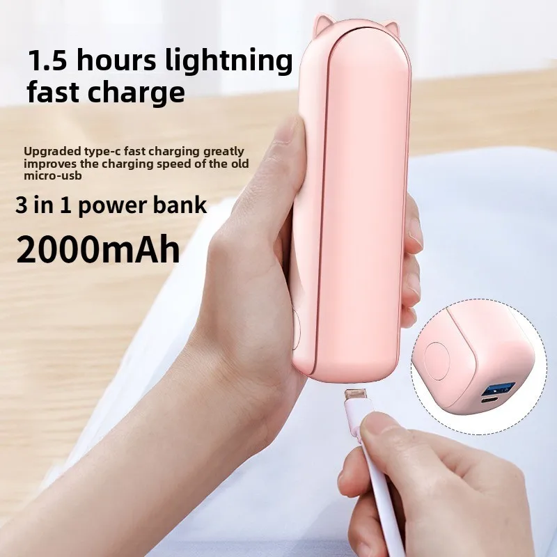 

Портативный портативный блок питания со светодиодной подсветкой, мини-банк питания, литиевая батарея емкостью 2000 мАч, зарядка через USB, складная конструкция