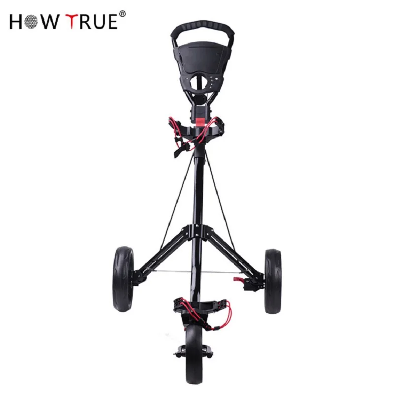 Golf Trolley Push Cart Folding 3 Wheels Professional Golf Bag Trolley Scorecard Cup Holder Foot Brake Multifunctional Carrier