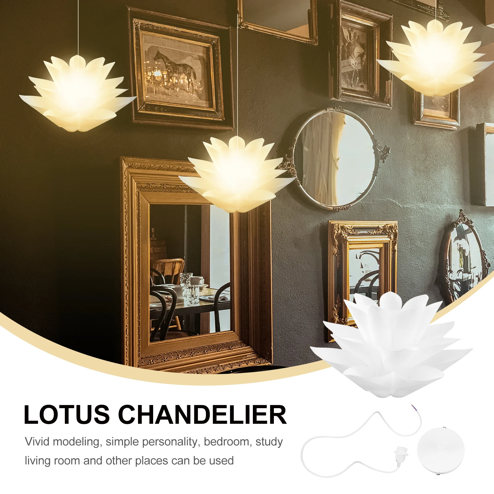 لوتس مصباح معلق 35 سنتيمتر بولي كلوريد الفينيل البلاستيك ضوء السقف الإبداعية الزخرفية معلقة ضوء للمنزل غرفة الطعام مقهى مخزن بار E27