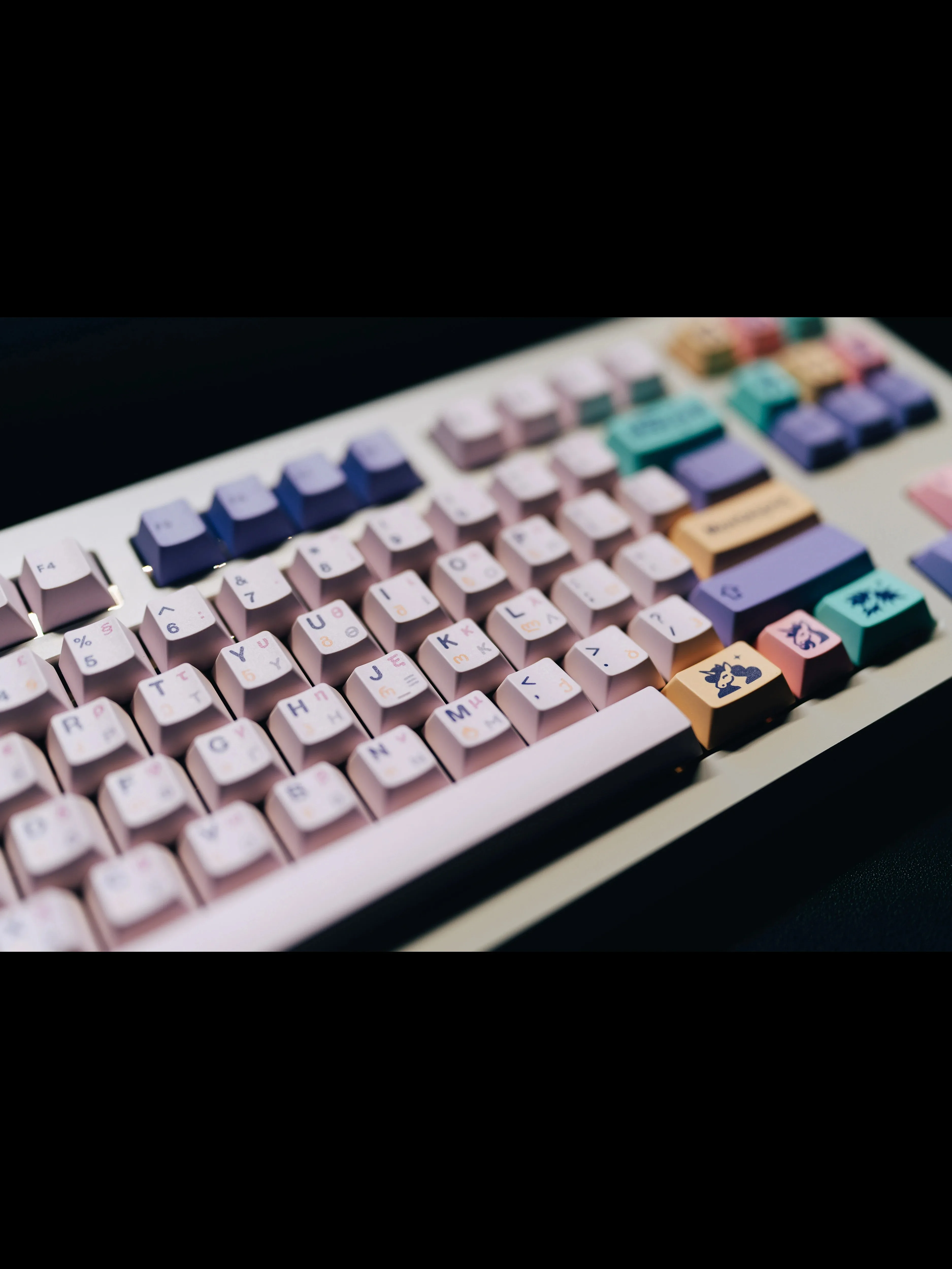 YV Keycaps para teclado mecânico, tema Star Unicorn, alta PBT, sublimação térmica, conjunto completo personalizado, original