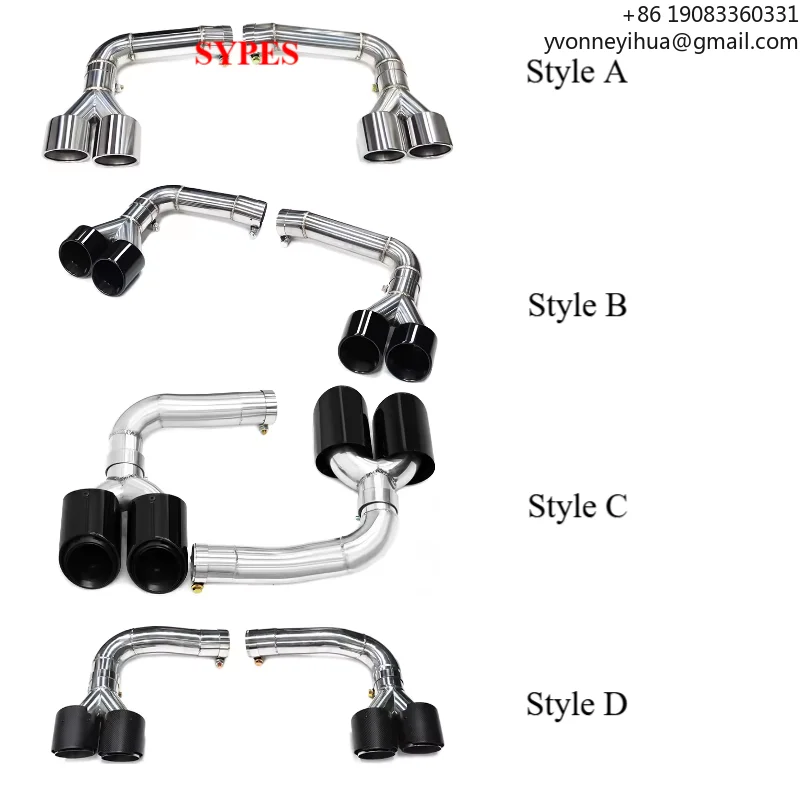 

SYPE Audi Q8 SQ8 Exhaust System 304 Stainless Steel Carbon Fiber Quad Muffler Tips