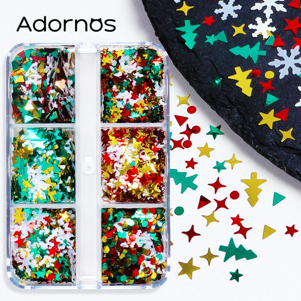 Resin Filling Christmas Snowflakes Sequins Epoxy Resin Filler Xmas Tree Stars Glitter Flakes Molds DIY Epoxy Silicone Resin Mold