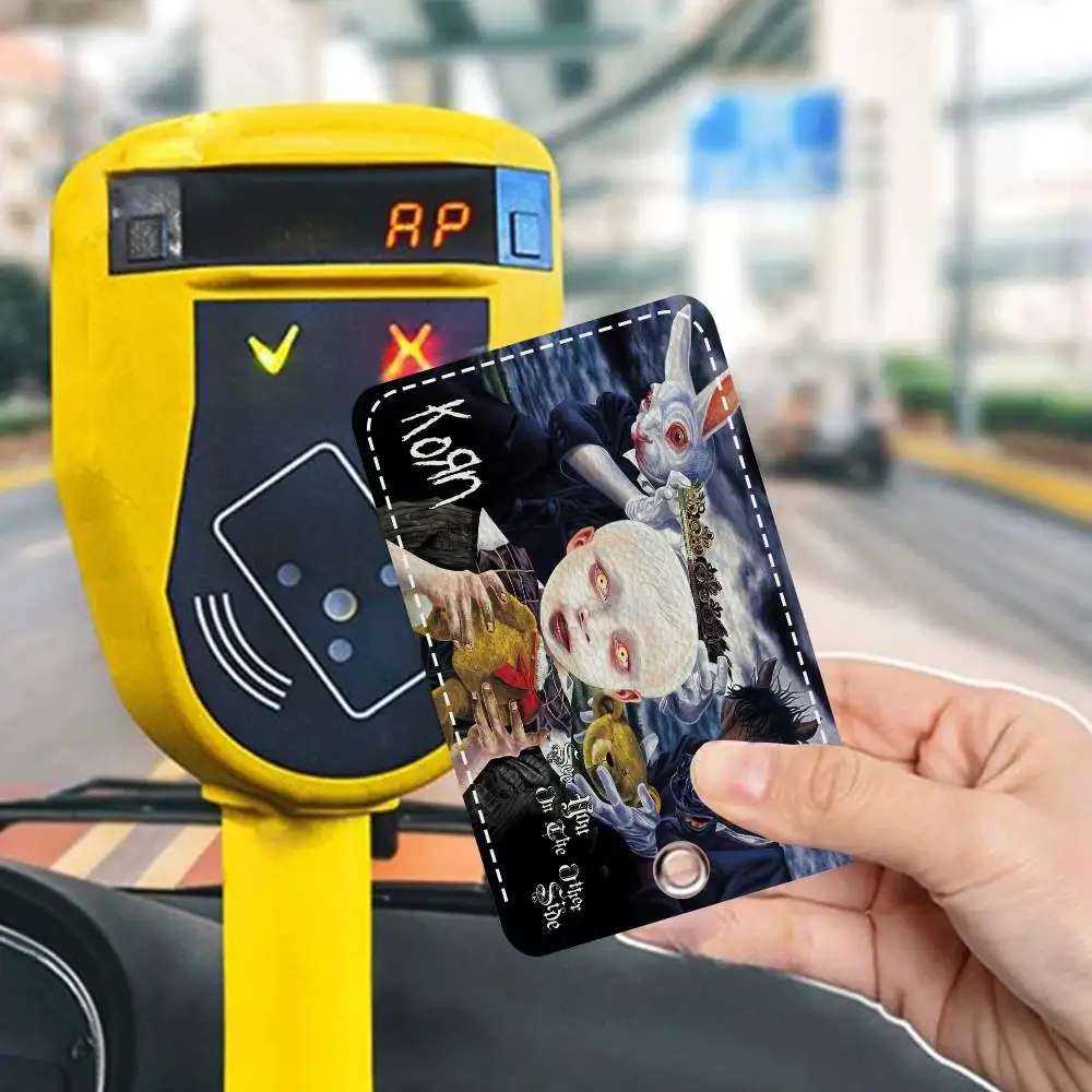 روك باند كورن بدون عنوان ديلوكس 1 قطعة حافظة بطاقات الوصول حافظة بطاقات جلدية المفاتيح حلقة رئيسية باب الوصول العلامات حافظة بطاقات الهوية المفاتيح