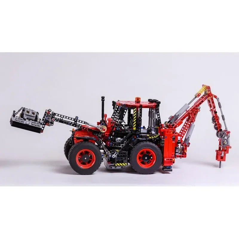 MOC-150141 Backhoe Loader Rough Terrain Crane C Type Assembly Cityexcavator Building Block Model2379 Parts Kids Birthday Toygift