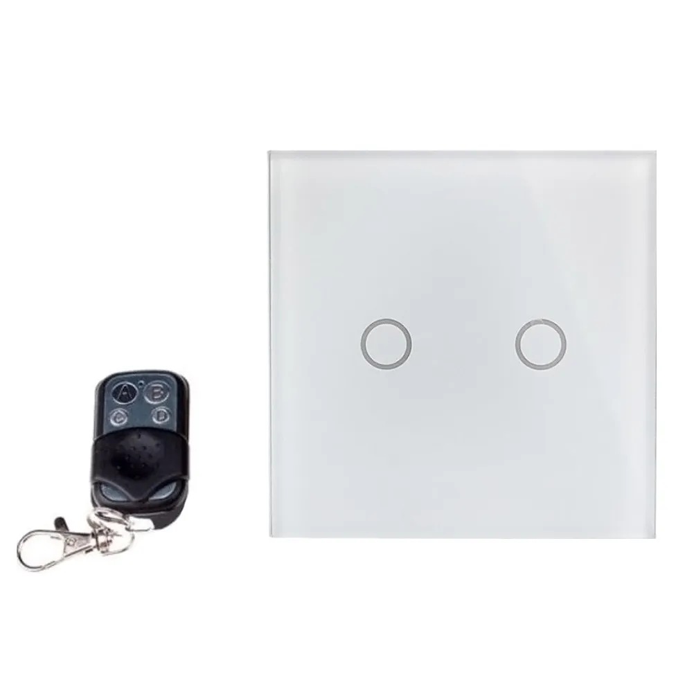 Smart Touch Wall Switch White Tempered Glass Easy Install Wireless Timing LED Light Control for Home Office Hotel Restaurant