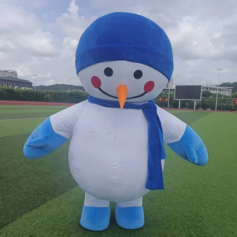 Inflatable Snowman Mascot Costume Christmas Party Cosplay Outfit Adult Fancy Dress Suit No Battery No Charger