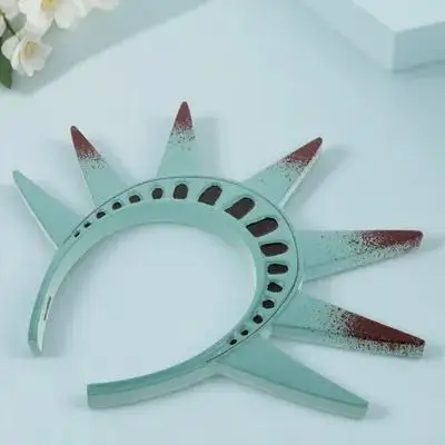 

Statue of Headband Headpiece Comfortable Patriotic Crown Hat Hairband for Halloween Cosplay Independence Day Themed Celebrations