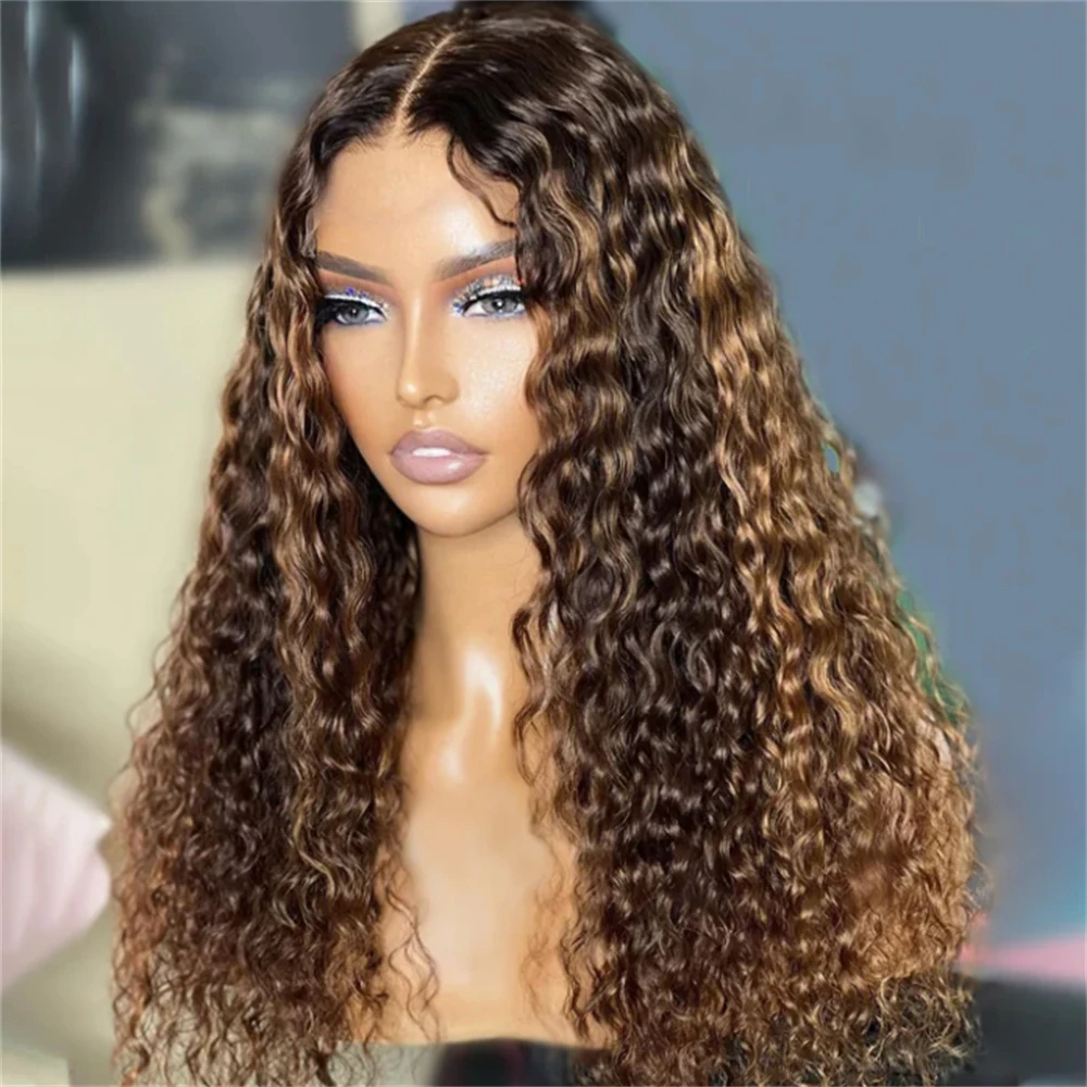 Soft 180Density 26 Inch Long Highlight Blond Glueless Curly Lace Front Wig For Black Women With Baby Hair Preplucked Daily