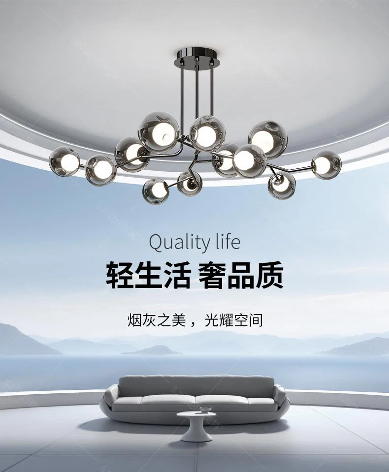 Black LED Living Room Chandelier