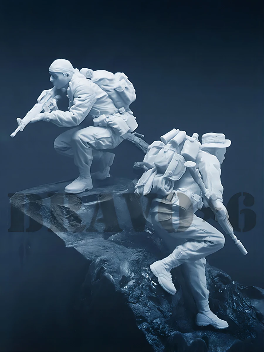 1/35 Resin Model Figure Kits GK , Two People，Military Theme，Unassembled And Unpainted,388C