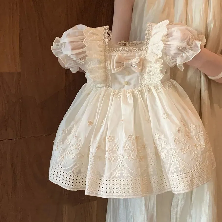 

Girls' French Lolita Princess Dress 2025 Summer New Style Sweet and Elegant Dress for Children and Baby
