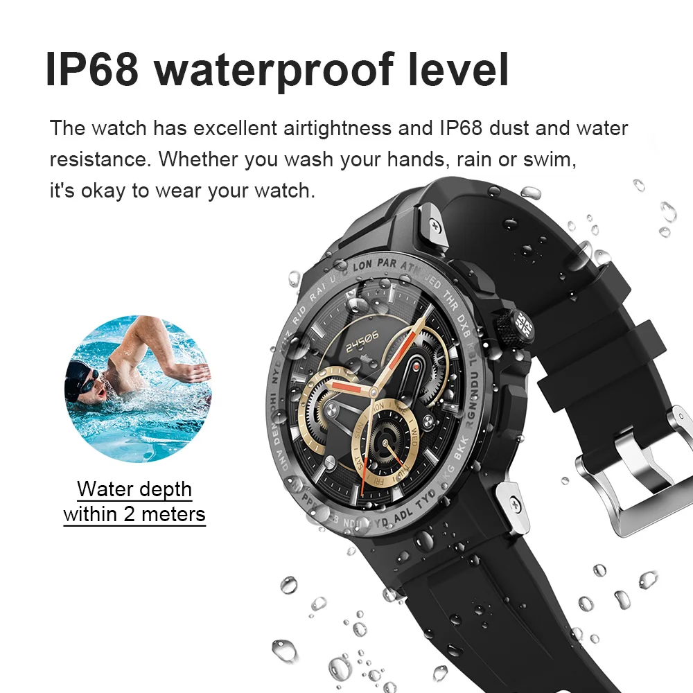 Niwevol IP68กันน้ำสมาร์ทนาฬิกาผู้ชาย2022ใหม่ที่กำหนดเอง Dial กีฬา Heart Rate นาฬิกาฟิตเนสสำหรับ Android IOS Smartwatch
