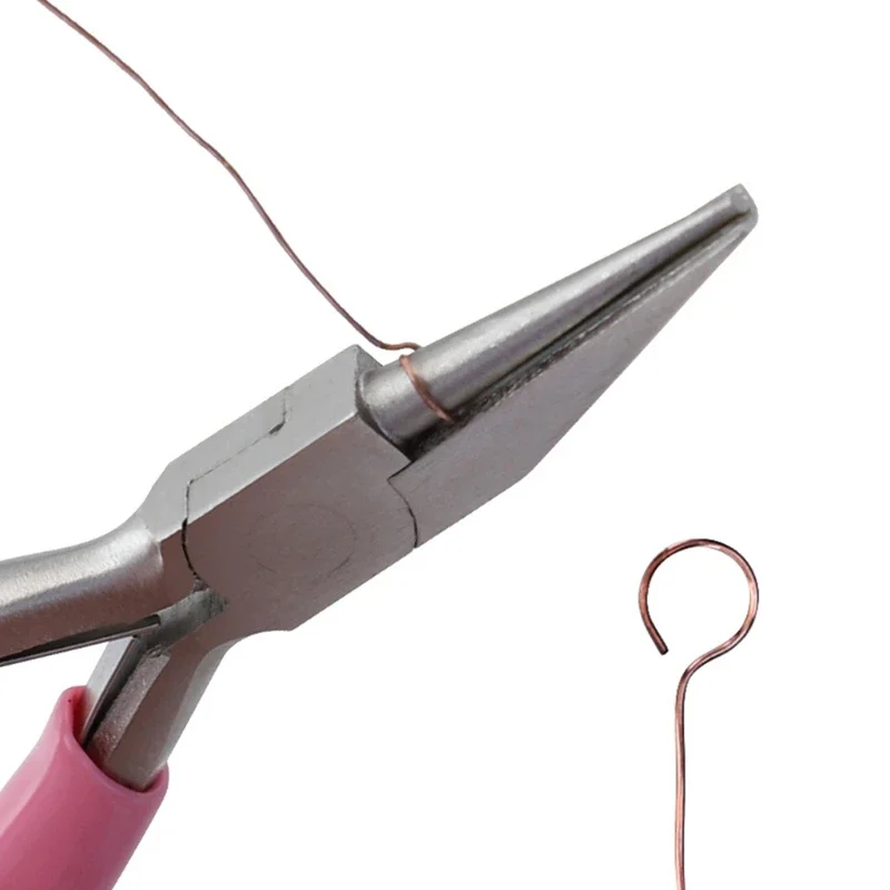 1 Set DIY Jewelry Tool Round Nose Plier 5 Inches Looping Forming Plier Mini Jewellery Making Craft DIY Plier Tool Pink