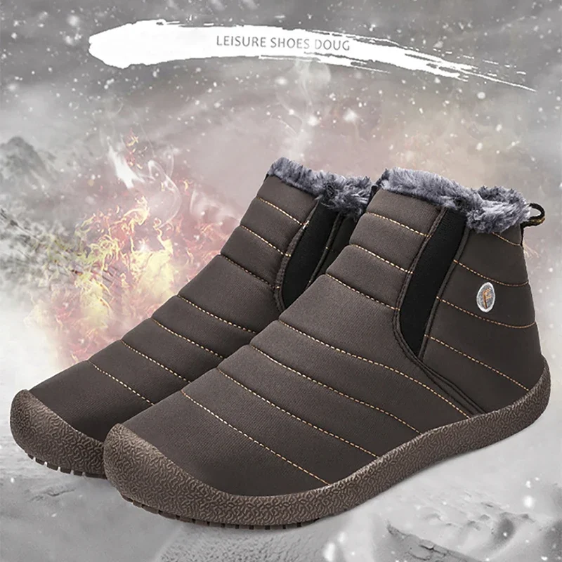 Plus Size 47 48 Men Boots Lightweight Winter Shoes For Men Snow Boots Waterproof Winter Footwear Unisex Ankle Winter Snow Boots