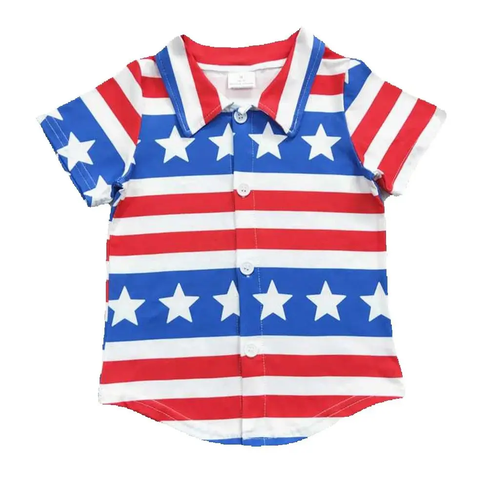 

BT0196 kids clothes boys summer 4th of July patriotic tshirt