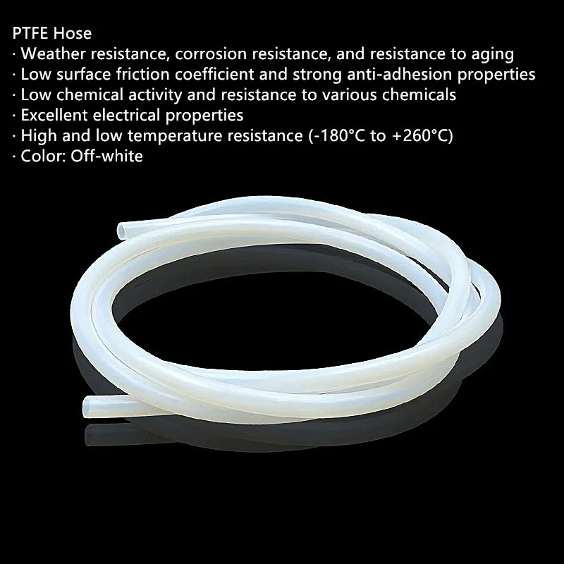 Tubo de PTFE resistente a altas temperaturas de tamaño completo, tubo de plástico ignífugo, muestras de manguera de PTFE flexibles resistentes a la corrosión