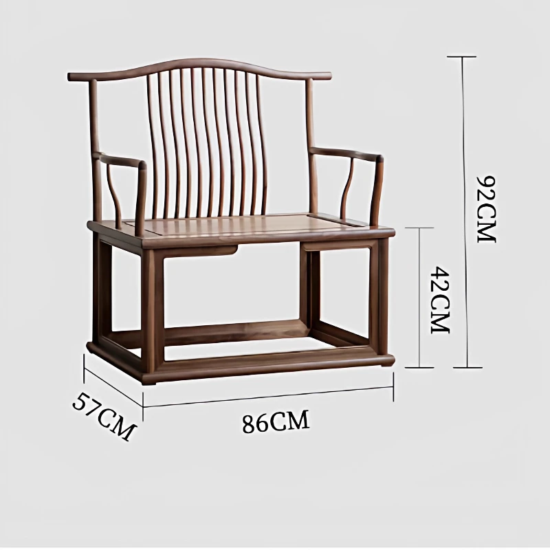 كرسي التأمل من الخشب الصلب، كرسي قبعة رسمي من خشب الجوز الأسود، كرسي التأمل #6