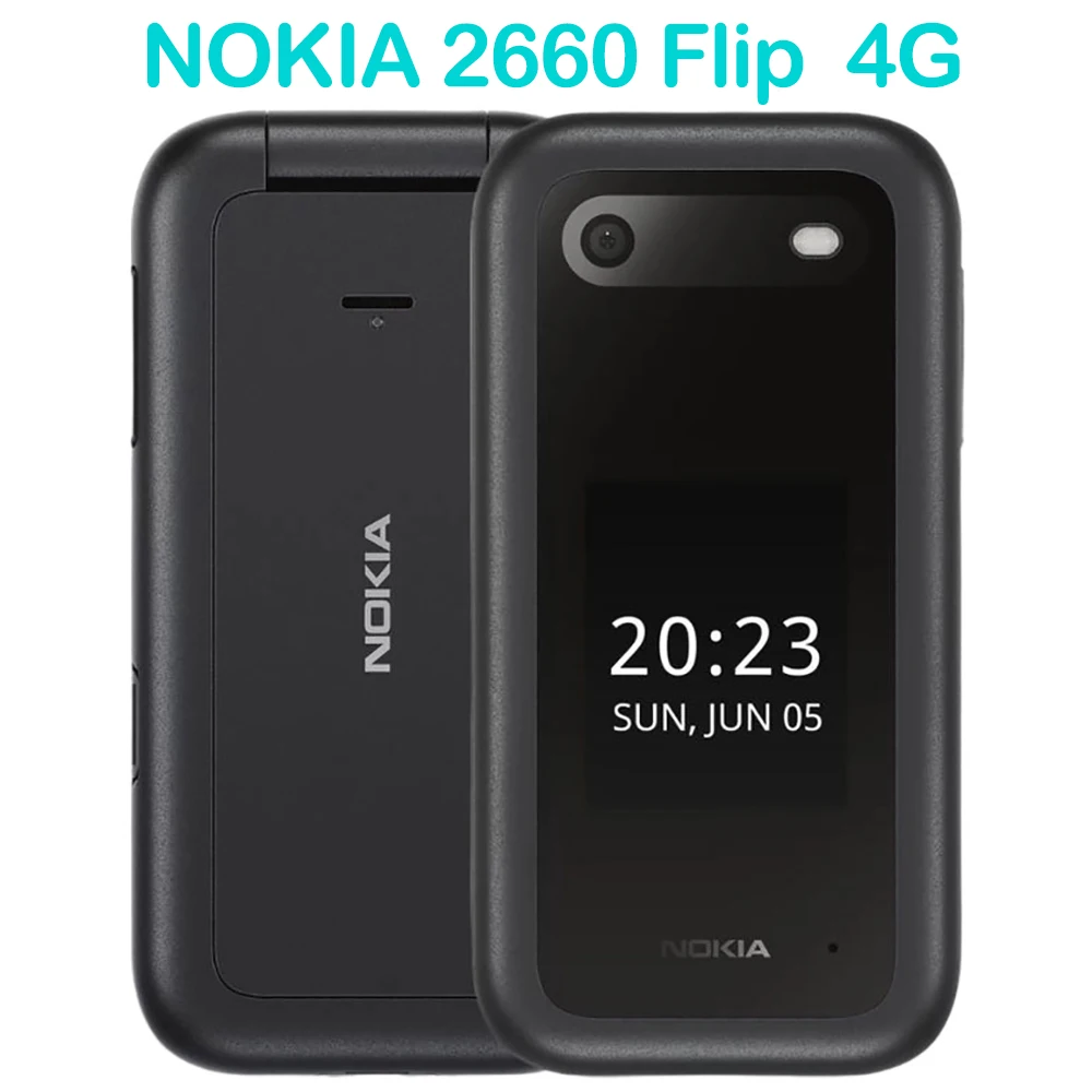 Nokia 2660 Flip 4G Used Phone 2SIM 2.8-inch 1450mAh Flashlight Bluetooth4.2 3.5mm FM Radio Micro-USB Nokia Backup Phone Unlock