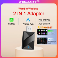2025 New Wired to Wireless CarPlay 2 in1 Mini Adapter Android Auto Smart Box Plug and Play Auto Connection OTA Update Universal