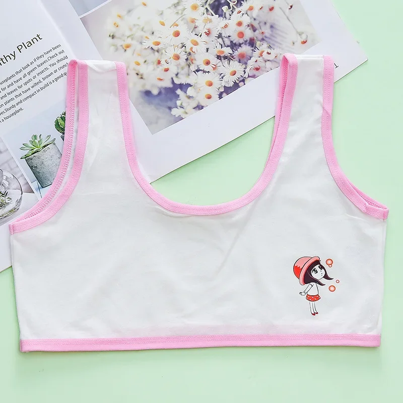 6-16Years Girls Cotton Training Bra Puberty School Girl Sports Bras Maiden Children Breathable Tube Top Teenager Underwear Vest