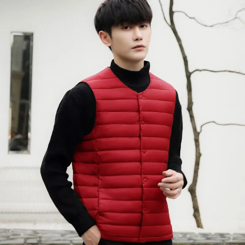 

Lightweight ort Men's down Vest 2024 New 90 White Du down Winter Inner Vest Loose Outerwear Windproof Waterproof