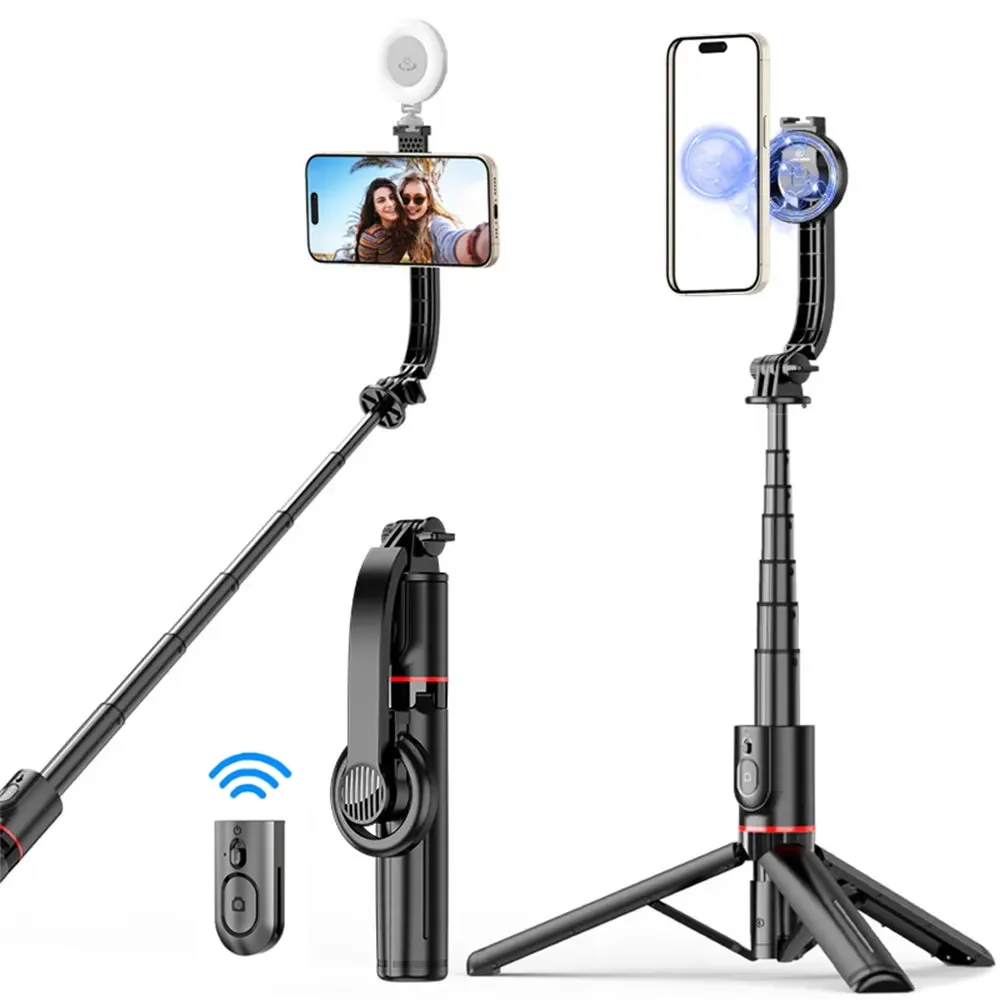 New 1045mm Magnetic Selfie Stick Tripod w Cold Shoe Magsafe Phone Tripod For iPhone 14 13 12 Pro Max For HUAWEI XIAOMI SAMSUNG