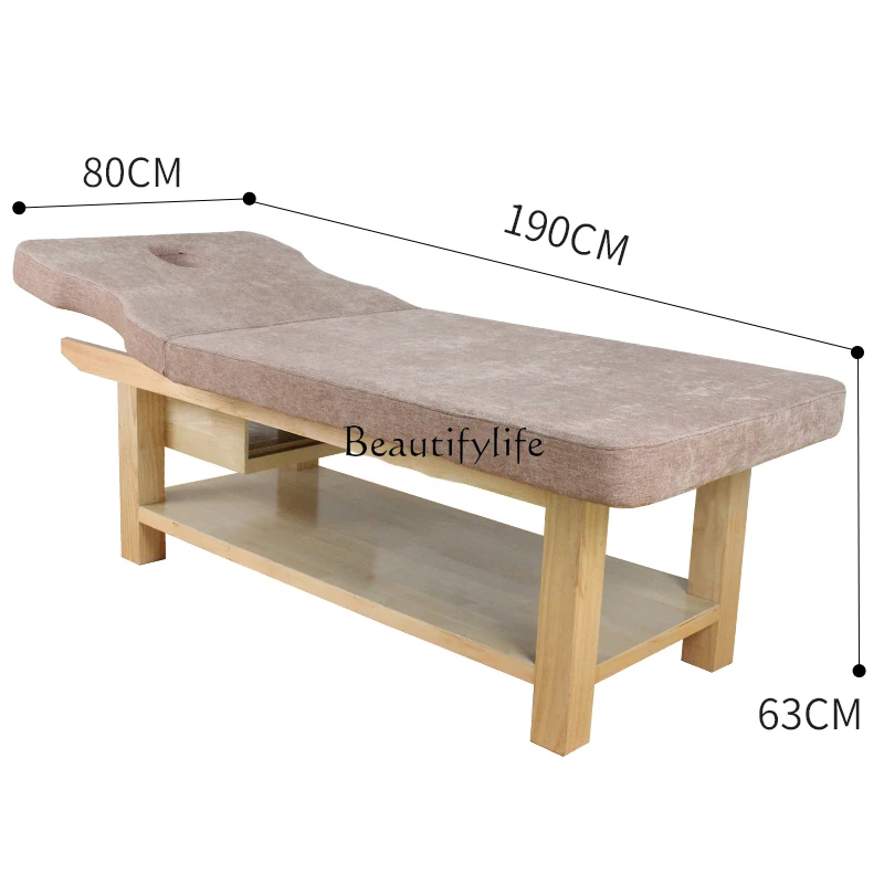 Cama de masaje tailandés de madera maciza para salón de belleza, cama de fisioterapia para el hogar, terapia de cabeza especial, moxibustión de