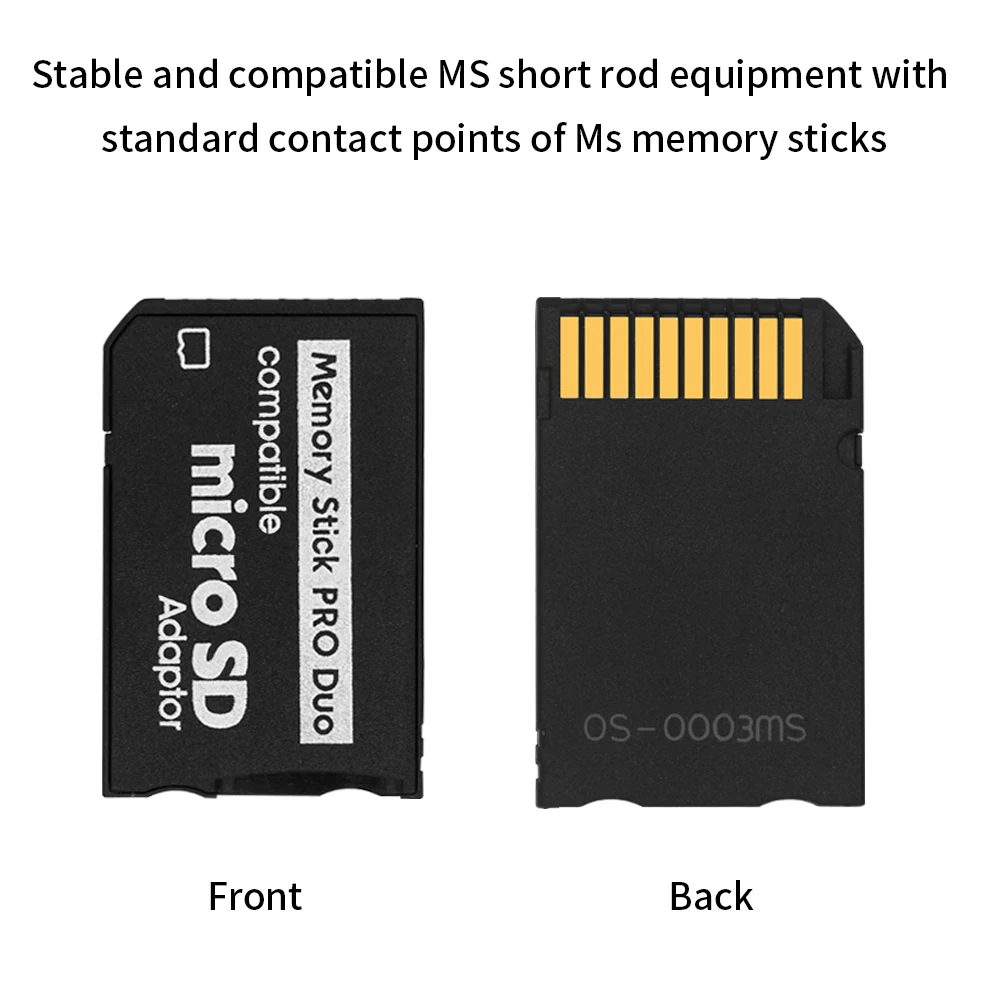 TISHRIC MicroSD TF To MS Adapter SD SDHC Memory Card Reader Mini Memory Stick Pro Duo Card Reader For Sony PSV PSP Series 1-64GB