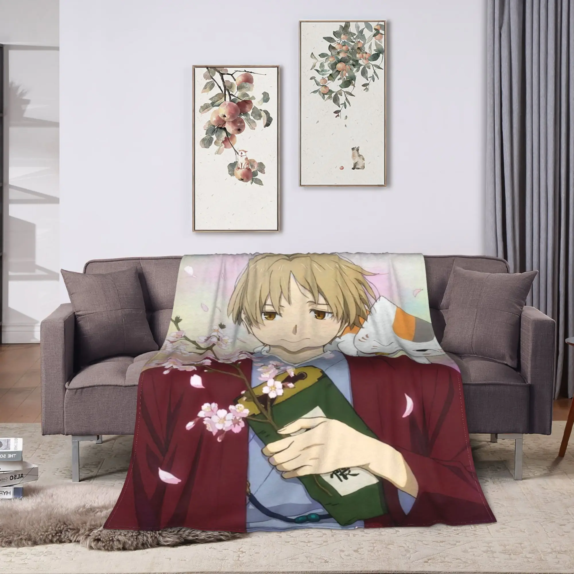 anime N-Book Friends N-Natsume Blanket Quality Super Soft  Throw Blanket Winter Travel Bedroom Novelty Bedspread