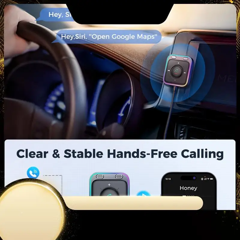 

Joyroom Dual Mics Noise Cancellation Adapter Bluetooth Adapter Hand Free Wireless Receiver Car Audio Stereo Kits