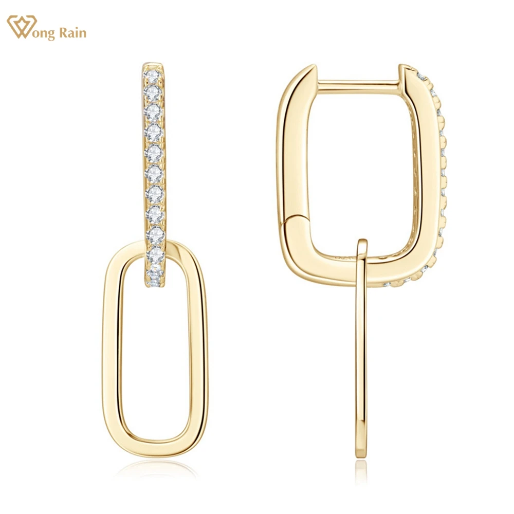 

Wong Rain 18K Gold Plated 925 Sterling Silver VVS1 3EX Real Moissanite Diamonds Dangle Earrings Simple Fine Jewelry Wholesale