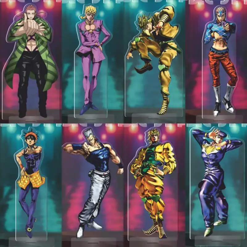 Placas acrílicas de pie para Steel Ball Run Giorno Giovanna Guido Mista Narancia Ghirga, 15 cm, decoración de escritorio