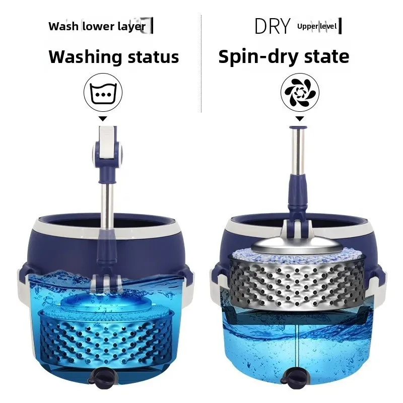 For Miaojia Single Barrel Rotating Mop 2025 New Household Floor Cleaning Tool with Bucket Self Drying Spin Mop for Home