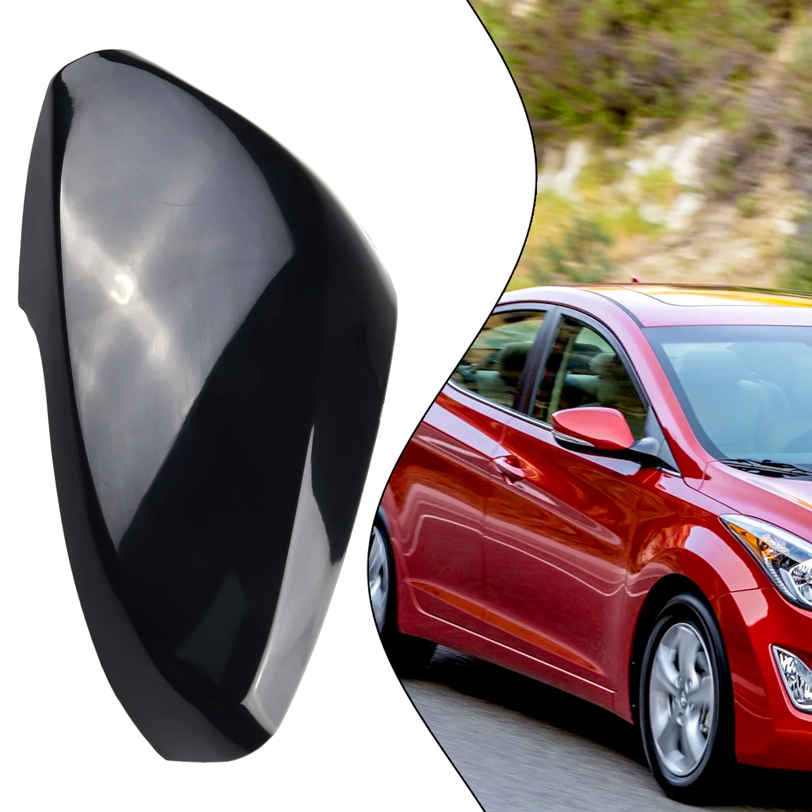 

1pc Car Left Driver Side Mirror Cover Fits For HYUNDAI Elantra MD/ The New Avante MD 2014-2016 #876163X000 Black Exterior Parts