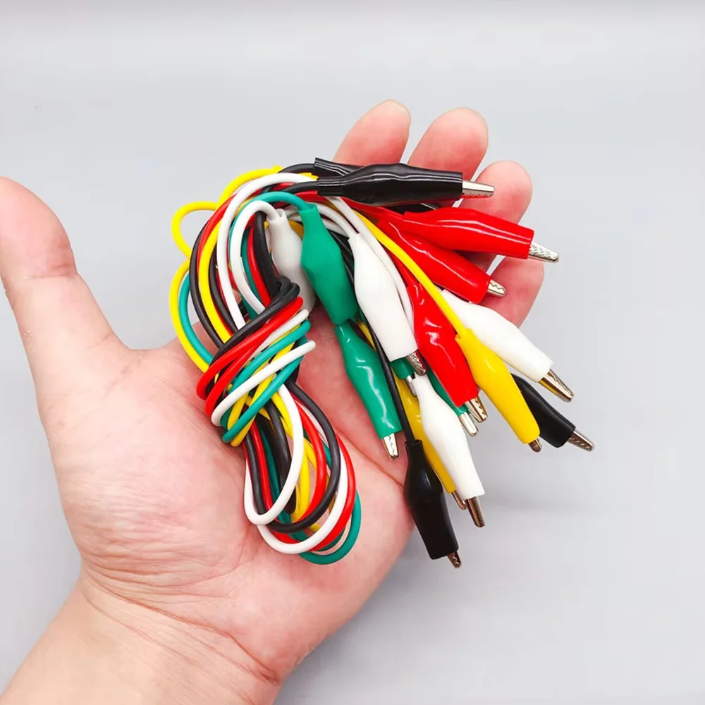1Set / 10PCS Alligator Clips Electrical DIY Test Leads Alligator Double-ended Crocodile Clips Roach Clip Test Jumper Wire 46CM