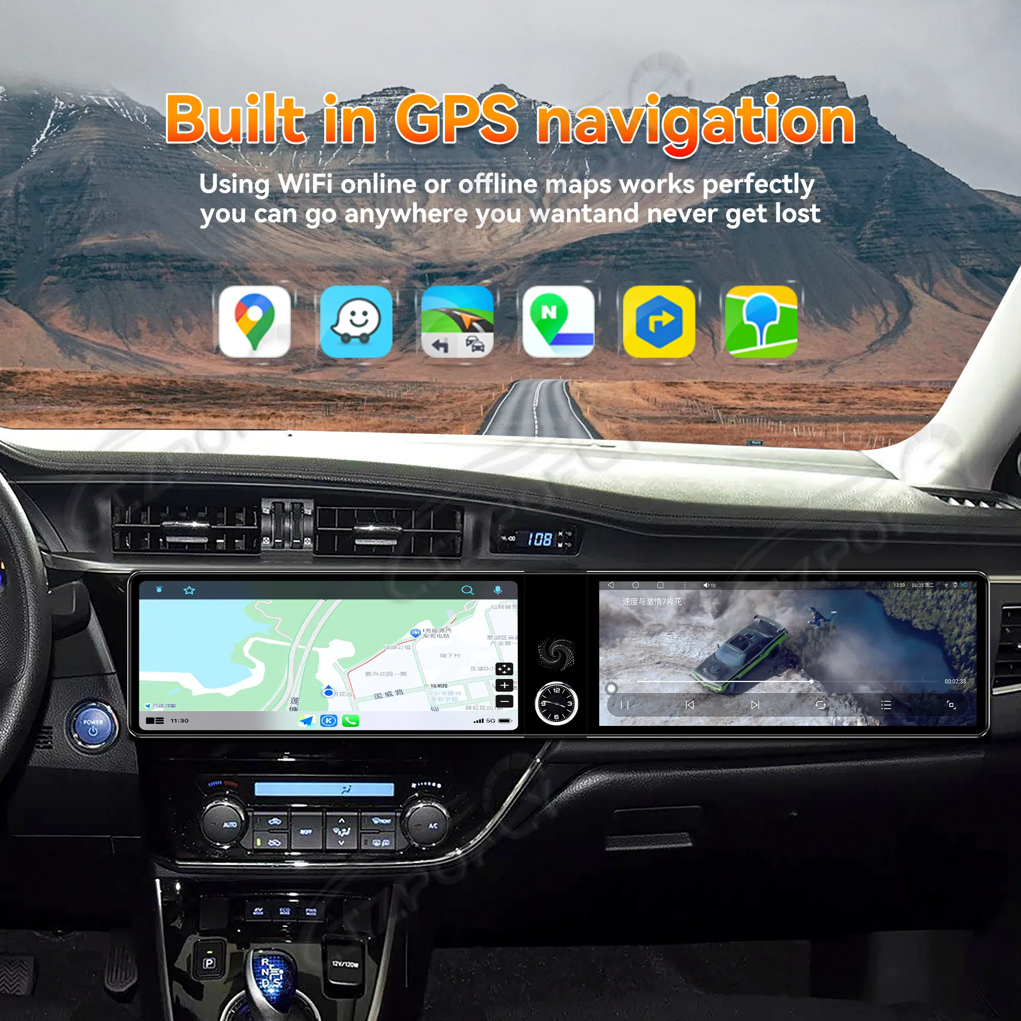 

Для Toyota Corolla 2014-2016 автомобильный радиоприемник стерео мультимедийный плеер Android второй пилот двойной экран Carplay GPS Navi головное устройство
