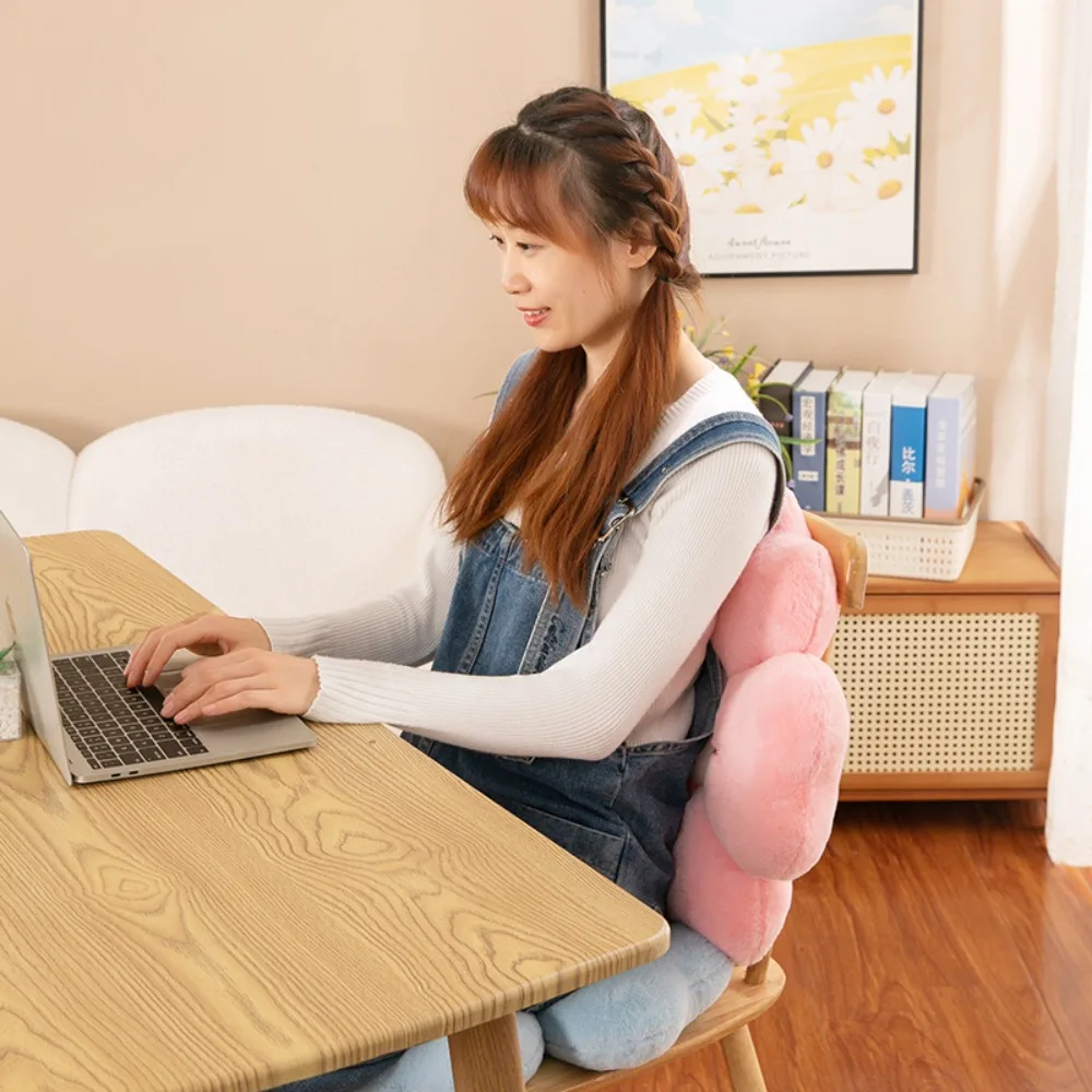 وسادة أطفال من القطيفة على شكل زهرة الكرز، وسادة مقعد ناعمة على شكل زهرة، وسادة كرسي سميكة سهلة الارتداد لغرفة النوم