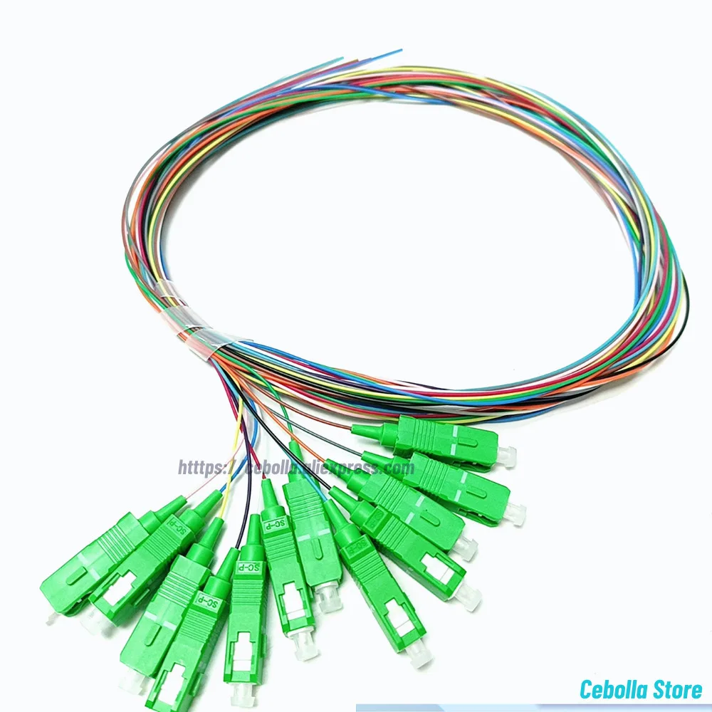 12Core SCAPC Optic Simplex 0,9 mm Singlemode SM SX UPC LZSH/PVC Glasfaser-Pigtail 1,5 m Kabel