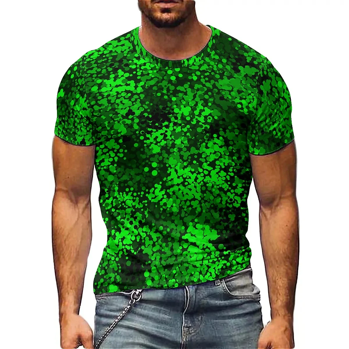 Winter Loungewear Gothic Style Men's 3D Printed Short-Sleeve T-Shirt - Pullover Relaxed Fit Printed Top