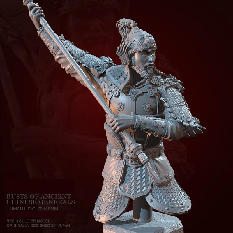 Buste de figurine en résine de 115mm, Micro Miniature Gk général ancien, modèle blanc imprimé en 3d, jouet, Kit non assemblé et non peint