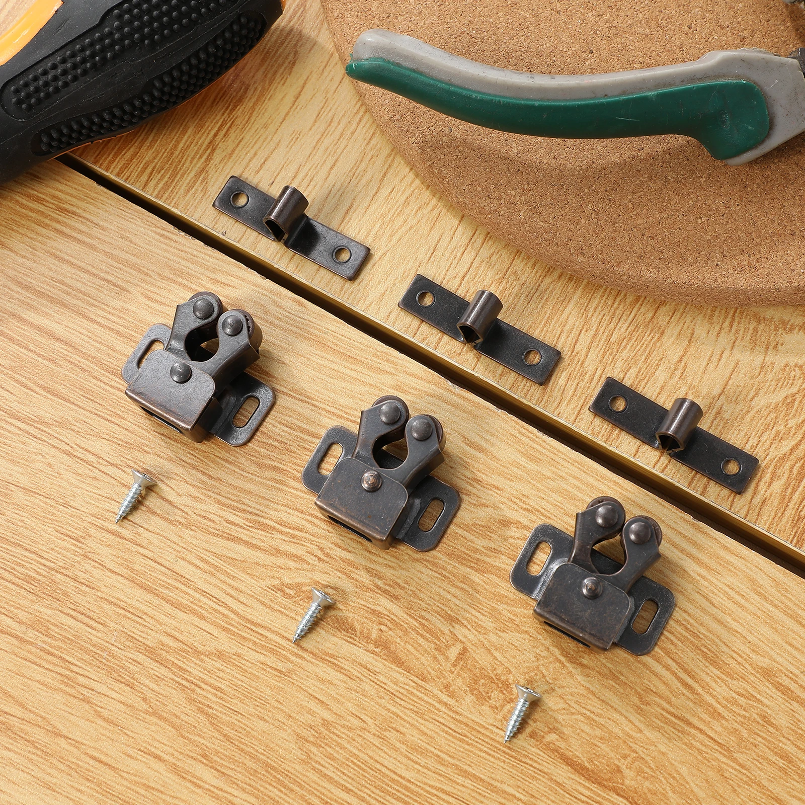 

8 Sets Lock Double Roller Mailbox Latch Latches Hardware Closet Door Cabinet Locks