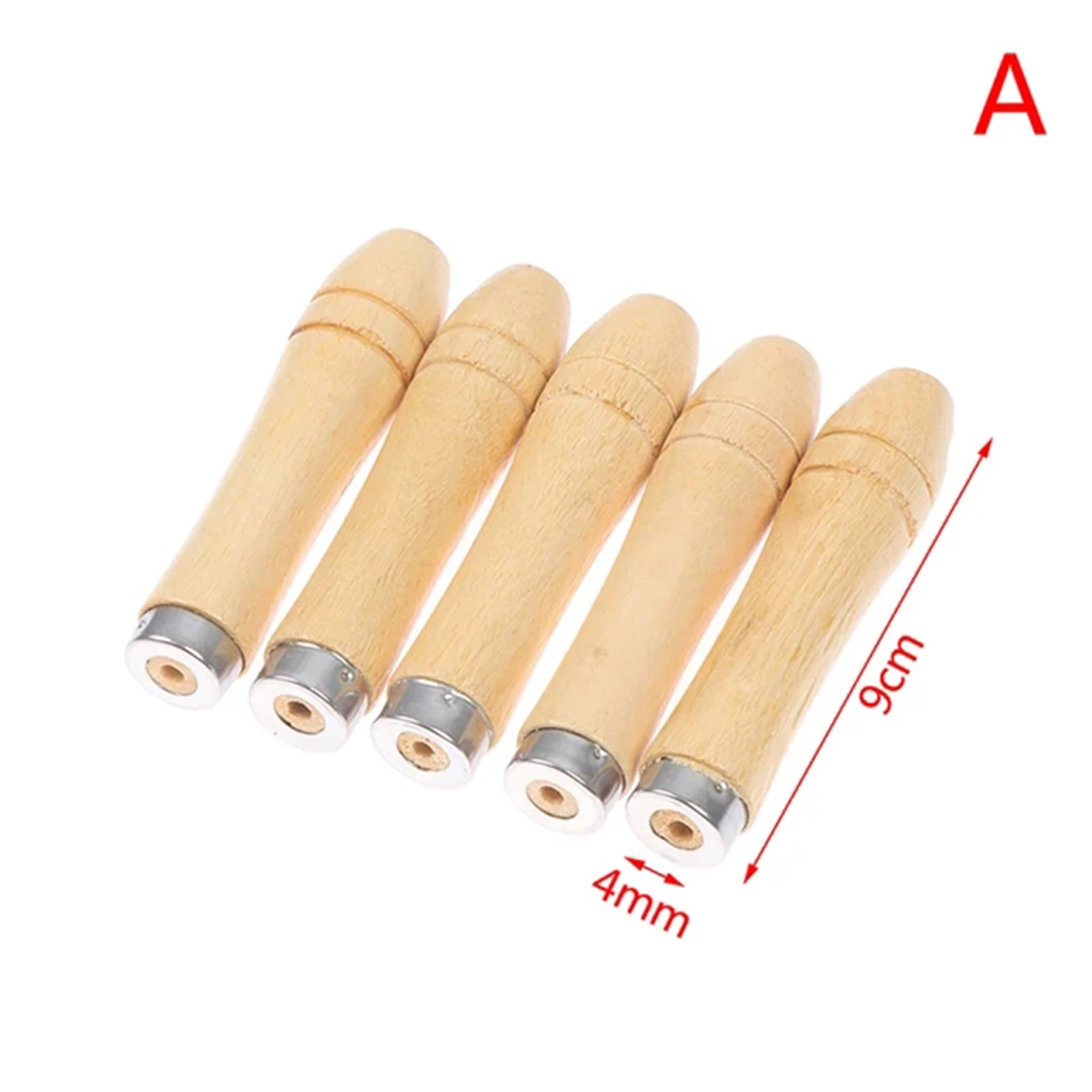 10Pcs Wooden File Handle with Metal Ring Wood Rasp File Cutting Tool Garage Maintenance Craft Woodworking Replacment Part