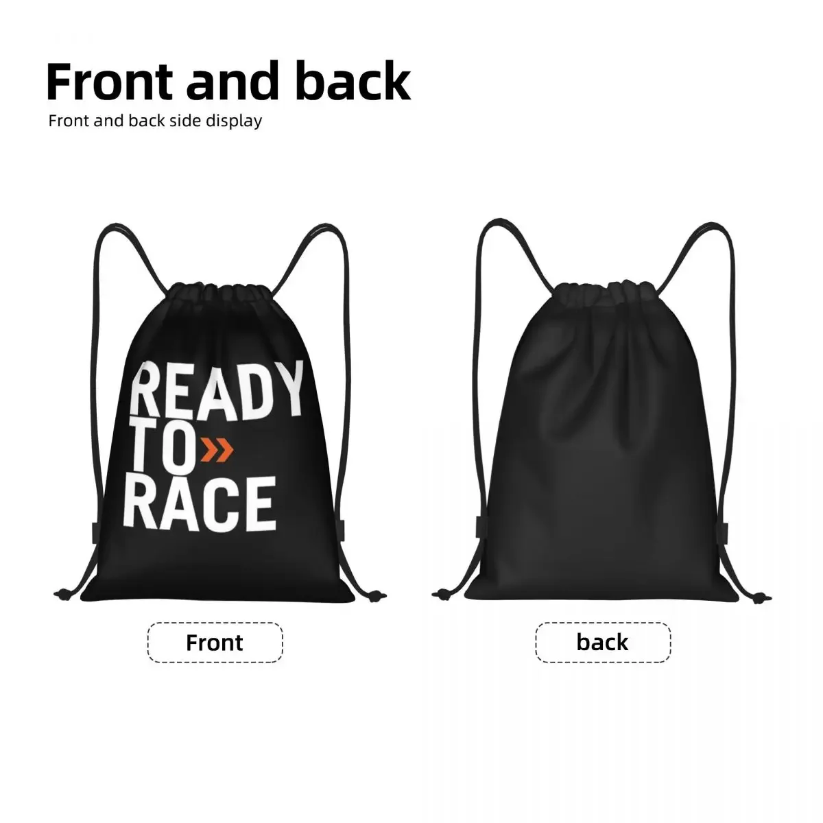 Ready To Race Drawstring Backpack Sports Gym Bag for Women Men Racing Sport Shopping Sackpack