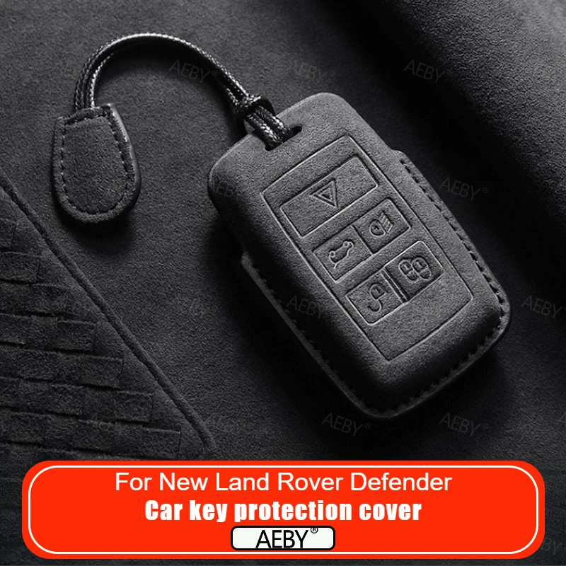 For New Land Rover Defender 2020-2026 Key case buckle car key protection cover suede Soft touch anti fall Car Accessories